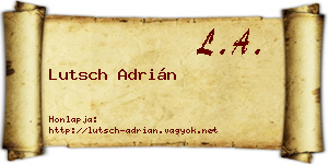 Lutsch Adrián névjegykártya